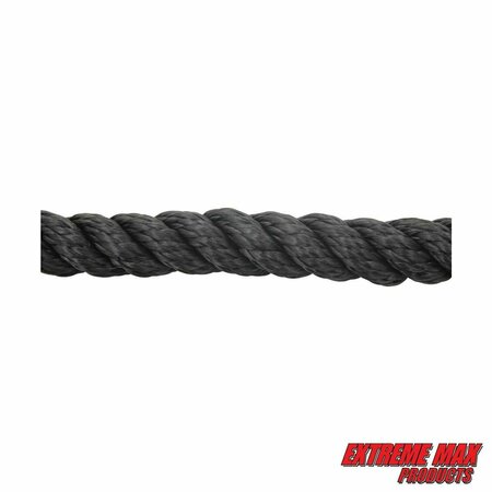 Extreme Max Extreme Max 3006.2858 BoatTector Twisted Nylon Dock Line - 1/2" x 25', Black 3006.2858